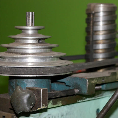 No Nonsense Heavy Duty A Type Aluminum Five Step V Belt Pulley Wheel with 18mm Bore on machine for steady drive power.