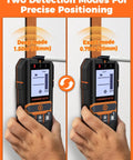 2 In 1 Stud Finder And Moisture Meter With Humidity Detection For Walls Deep Scan Wall Scanner To Locate Studs Pipes And Lumber Moisture Levels Perfect For Home Renos DIY Enthusiasts And Pro Grade Projects, deep and exact modes on wall