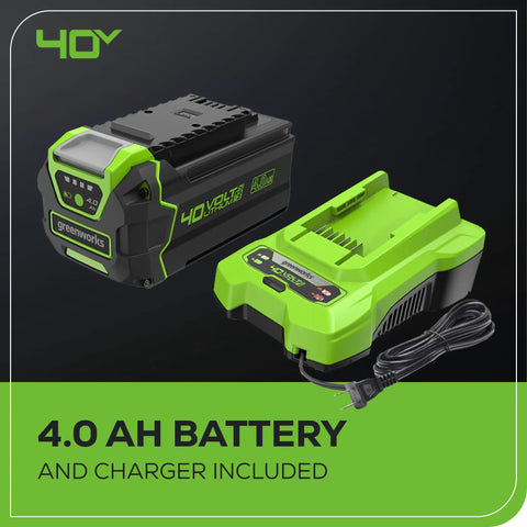 40V Brushless Axial Leaf Blower 4.0Ah battery and charger with 130 MPH wind and 550 CFM air output components