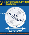 Beefy White Round No Slip Inspection Hatch Set 4 6 8 Inch With Detachable Cover For Boats Yachts Trucks And RVs Weather Tight ABS Deck Hatch O Ring Sealed 2 Pack, showing 4-inch cut out size