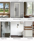 Two Pack Pocket Sliding Barn Door Lock Latch With 90 and 180 Degree Flip For Privacy Heavy Duty Alloy Hardware Weather Resistant on various doors