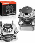 Set Of Two Rear Wheel Bearing And Hub Assemblies For Nissan Sentra 2007 To 2012 L4 2.0L FWD With Four Lug ABS Compatible Built Tough