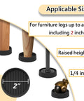 Round Rubber Furniture Caster Cups With Anti Slip Grip That Really Grips, Bed Stopper Floor Protectors shown with size details
