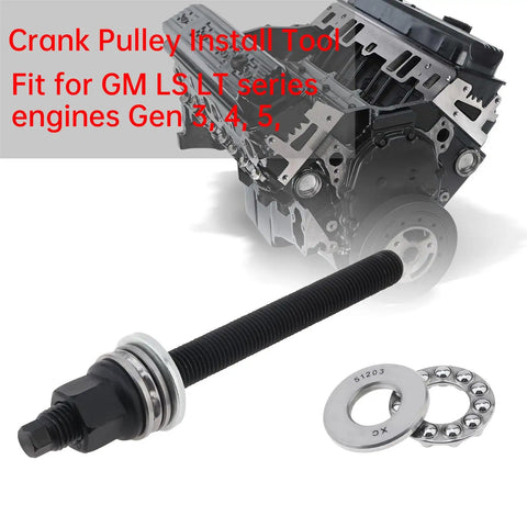 551141 Alloy Steel Harmonic Balancer Installer Tool For GM LS LT Engines 1997 To 2023 Black Crank Pulley Install Kit