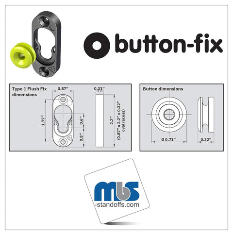 90 Degree Panel Connector Button Fix Type 1 With Flush Bracket Marker Guide Kit Nylon Fasteners dimensions and design features.