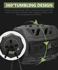 43 Gallon Black Compost Tumbler Dual Rotating Outdoor Garden Bin For Easy Batch Composting In The Backyard Durable Iron And PP Construction