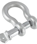 1 1/8 Inch D Ring Shackle 9 Point 5 Ton Rated Heavy Duty Screw Pin Anchor Rigging Hardware Built Like A Tank With Badass Industrial Grade Alloy Steel And No B S Toughness, close-up view of the steel shackle.