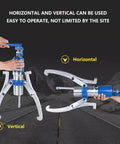 Heavy Duty Hydraulic Puller Kit With Two Or Three Jaw Separator Fits Hubs Gears Flanges Brake Drums Works Vertical Horizontal High Strength Steel 20 Ton Power Beats All Garage Needs Slammed Repairs Done Fast No Fuss Ever, vertical and horizontal use