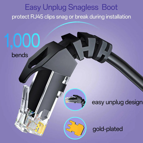 Fast Cat 6 Ethernet Patch Cable 3 Feet Pack Of 10 For Home And Office Networks Delivers 10Gbps UTP Speeds Pure Copper 26 AWG
