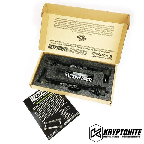 Death Grip Tie Rod Ends KRTR11 For 2011 To 2019 Chevy GMC 2500HD 3500HD Duramax Diesel, Heavy Duty Inner Ball Sockets, All Steel Hex Body, Left And Right Jam Nuts, Lifetime Warranty in box