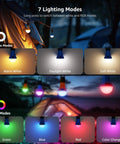 Rechargeable Camping Lantern With 7 Light Modes 3 White 4 RGB USB Cable Included Hanging Light With Clip Hook Must Have "Two Pack"