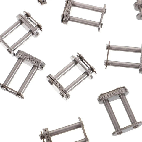 20 High Grade Steel Bicycle Chain Connectors on a surface for easy gear fixes on dirt bikes and mini motos.