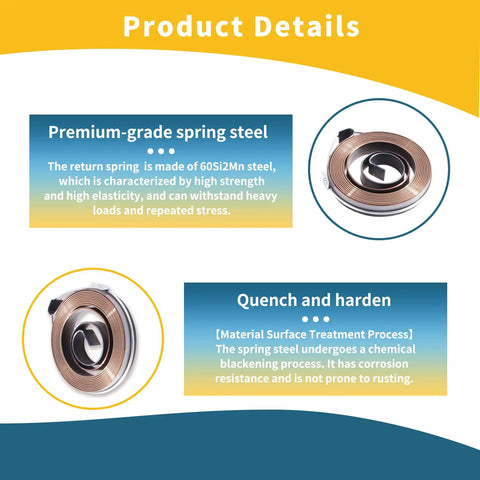 Drill Press Return Spring Assembly For Quill With Hook Install, Heavy Duty Coil Spring, 60Si2Mn Steel, Product Details Overview