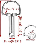 Top Shelf Saddlebag Mount Pins For Harley Touring Quick Release Bail Studs showing chrome fastener dimensions and details.
