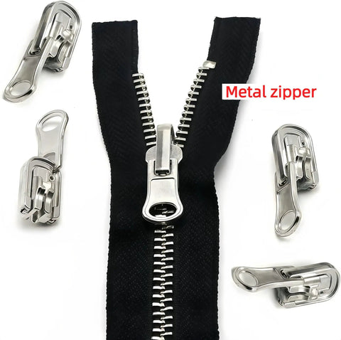 Zipper Repair Kit Six Piece Set With Three Slider Sizes 3 5 And 8 And Double Sided Sliders For Quick No Sew Fix on metal zipper