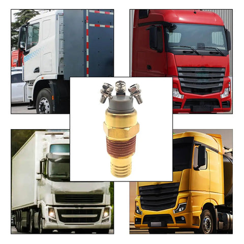 195 Degree Fahrenheit Temperature Switch For Trucks Trailers And Buses Half Inch NPT No NC Fan Clutch Control Sensor Replaces OEM 8037050P And NAV 1685132C92 Easy Install Heavy Duty Rig Ready, brass truck sensor