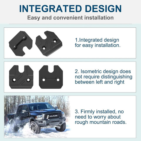 Aluminum Black Sun Visor Clip Repair Kit For Ram 1500 Trucks 2019 Through 2026 with integrated design for easy installation.