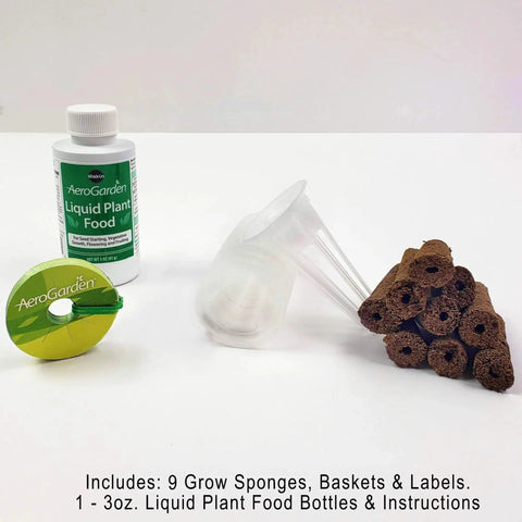 Grow Anything Seed Pod Kit For Indoor Gardens With 9 Pods Plant Any Seeds And Watch Them Grow To Maturity For A Low Fuss Harvest Right From Your Garden Station Or Transplant Outdoors When Weather Allows with liquid nutrients and grow sponges