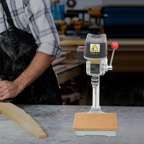 Powerful 340W Benchtop Drill Press With 3 Speed Settings Up To 16,000 RPM 0.98 Inch Drill Depth For Woodworking Metalworking Jewelry Making And DIY Crafts, Compact, Precise, User Friendly in a workshop setting.