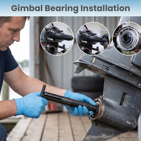 Gimbal Bearing Installation using Complete Gimbal Bearing Puller And Alignment Kit For Mercruiser Alpha Bravo Volvo Sterndrive.