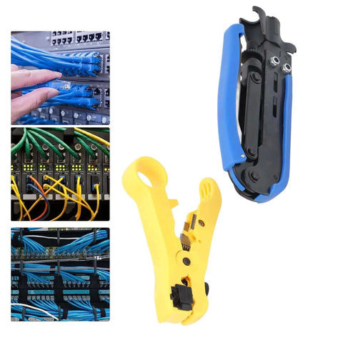Heavy Duty Coaxial Cable Crimping Pliers Workhorse Set with adjustable F connector crimper and stripping pliers for RG6 RG59 RG11