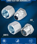 Pro Grade Hydraulic Cap And Plug Kit For JIC And ORFS Fittings 160 Piece Master Set close-up of cap and plug designs