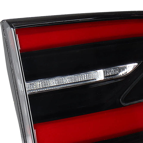 Top Shelf Tail Light Set For 2016 To 2020 Tesla Model X Left Right Inner Pair Rear Side Lamps close-up view of LED detail.