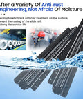 Undermount Heavy Duty Full Extension Drawer Slides Black 32 Inch One Pair with anti-rust protection in water exposure test