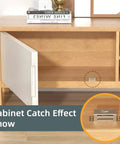 Heavy Duty Cabinet Magnets 12 Pack Magnetic Door Catch Stainless Steel for Kitchen Cabinets and Cupboards, installed view.