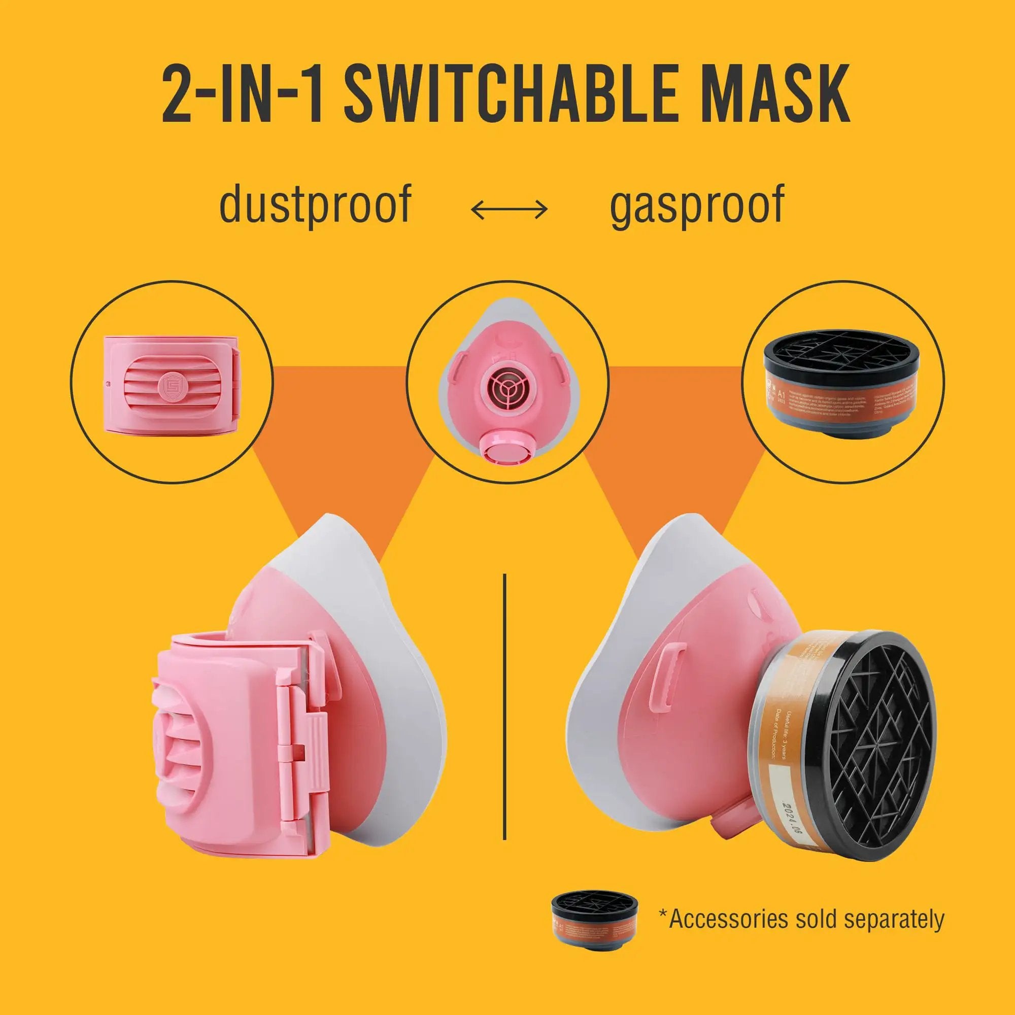 Pro Grade Reusable Half Face Respirator Mask 💪 Secure Fit