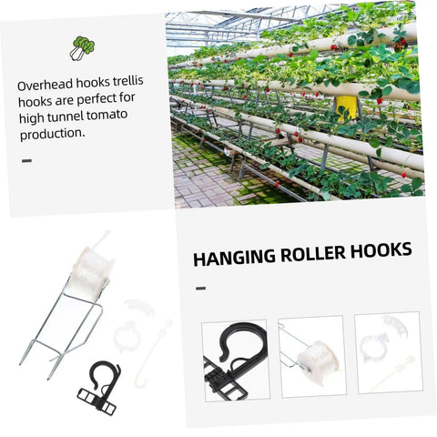 Plant Bracket Hook Kit For Garden Support And Tomato Roller Hooks, Weatherproof Greenhouse Trellis Hardware For Indoor And Outdoor Gardening, Easy Clip Cages And Stakes System