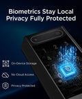 Next Level Palm Vein Smart Lock With Heavy Duty Deadbolt For Secure Front Doors, showing biometric privacy features.