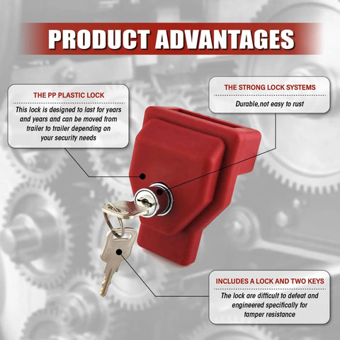 Plastic Glad Hand Lock For Trailer Security, 1 Pack With 2 Keys To Lock The Emergency Side Glad And Stop Trailer Theft