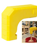 Yellow table saw dust collector adapter tool free install no fuss fits most saws with durable dust port suspended collection design