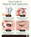 Step-by-step application of All In One Magnetic Eyelashes Kit With Applicator And Lash Fixer For Full Volume Soft Magnetic Lashes No Glue Needed Reusable HX08