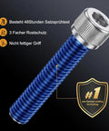 Close-up of Beefy M3 Hex Socket Head Cap Screw Kit, stainless steel bolt showcasing thread detail and hex socket head.
