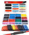 Heat Shrink Tubing Kit 2 To 1 Shrink Ratio 45mm Cable Sleeve Flame Retardant Polyolefin 560 Pieces In 5 Colors And 12 Sizes