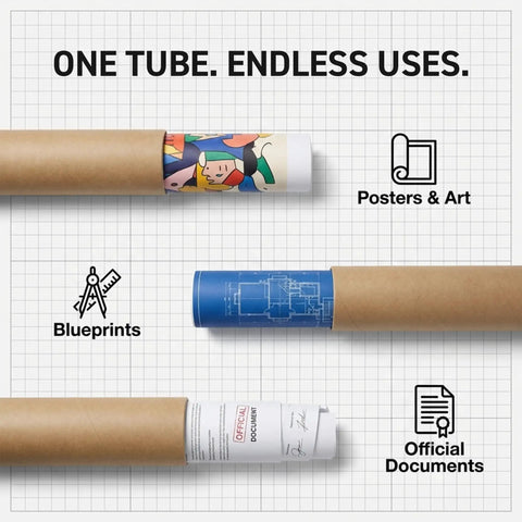 Pro Grade Kraft Mailing Tubes 2.5 By 36 Inch With Caps Pack Of 6 Heavy Duty Recyclable Round Cardboard Shipping Tubes uses