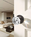 6 Pack Glass Door Knobs For Hallway And Closet Doors Crystal Round Diamond Passage Handles In Oil Rubbed Bronze Finish