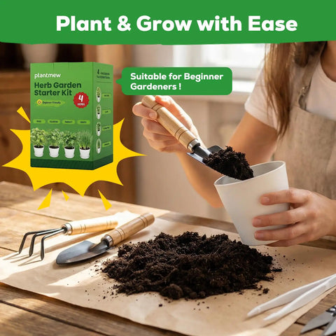 Indoor Herb Garden Starter Kit For Home Chefs And Plant Lovers Full Complete Pack With Four Heirloom Non GMO Culinary Herb Seeds
