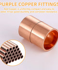 Five-piece 3/8 in ID copper straight sweat fittings with dimple stop for HVAC tubing