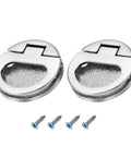 Flush Ring Pull Handles 43.5mm 1.71 Inch Zinc Alloy Flush Pull Slam Latch Set with Screws in Dark Silver, 2 Pack, shown with screws