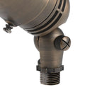 Close-up of adjustable cowl joint on 12V MR16 Adjustable Cowl Brass Accent Light For Landscape Lighting In Centennial Brass Finish