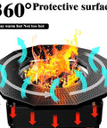 Fire Pit Surround Tabletop For Solo Stove Bonfire Ranger 2.0 with flames and protective airflow arrows