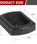 Heavy Duty Jack Wheel Chock Reinforced Rubber Wheel Dock For 6 Inch Jockey Wheels, detailed dimensions in inches.