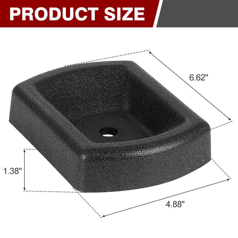 Heavy Duty Jack Wheel Chock Reinforced Rubber Wheel Dock For 6 Inch Jockey Wheels, detailed dimensions in inches.