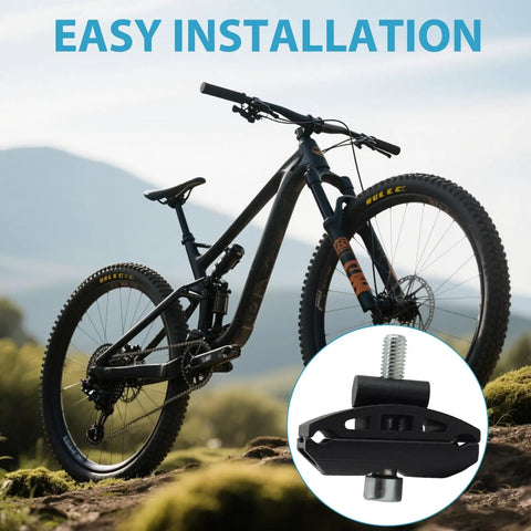 Mountain bike with Pro Grade Aluminum Alloy Bike Seat Clamp For Seatpost Head And Saddle Pipe Screw Clamp, secure fit for easy install.