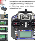 6 Channel 2.4GHz AFHDS2A RC Transmitter With Receiver for drones, quads, helis, gliders, planes; FlySky FS-i6 display.