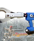 Electric Hydraulic Cable Cutter With Dual Batteries on construction site background.