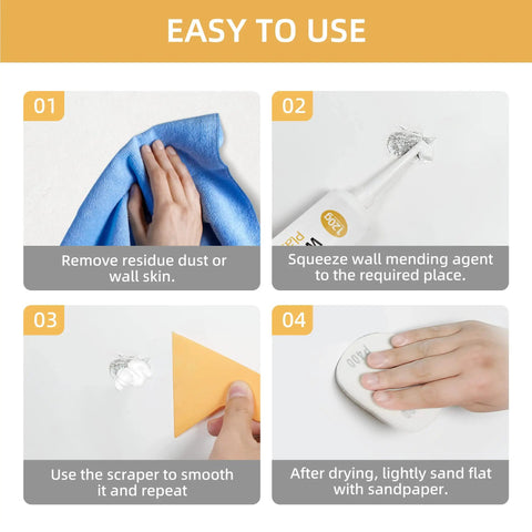 Quick Fix Wall Patch Kit For Holes And Dents Fast Dry Putty Paste That Bonds To Drywall And Wood And Damp Surfaces Waterproof Spackle For Home Repairs Easy Sanding No Mess Mending Solution